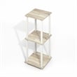 Pemberly Row Contemporary End Table in Set of Two in Light Oak/White