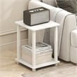 Pemberly Row Contemporary End Table in Set of Two in Pla inWhite