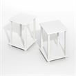 Pemberly Row Contemporary End Table in Set of Two in Pla inWhite