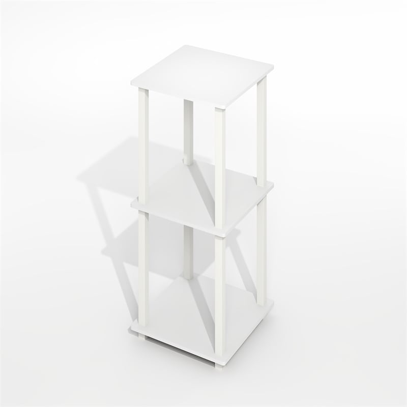 Pemberly Row Contemporary End Table in Set of Two in Pla inWhite