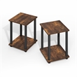 Pemberly Row Contemporary End Table in Set of Two in Amber Oak/Black