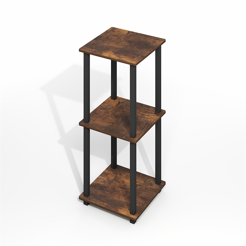 Pemberly Row Contemporary End Table in Set of Two in Amber Oak/Black