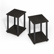 Pemberly Row End Table in Set of Two in Black Espresso/Black