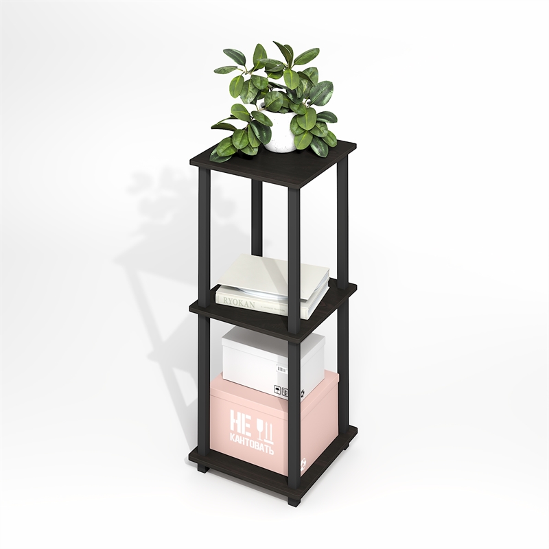 Pemberly Row End Table in Set of Two in Black Espresso/Black
