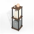 Pemberly Row Contemporary End Table in Set of Two in Brown Walnut/Black