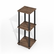 Pemberly Row Contemporary End Table in Set of Two in Brown Walnut/Black