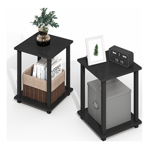 Pemberly Row End Table in Set of Two in Dark Americano/Black