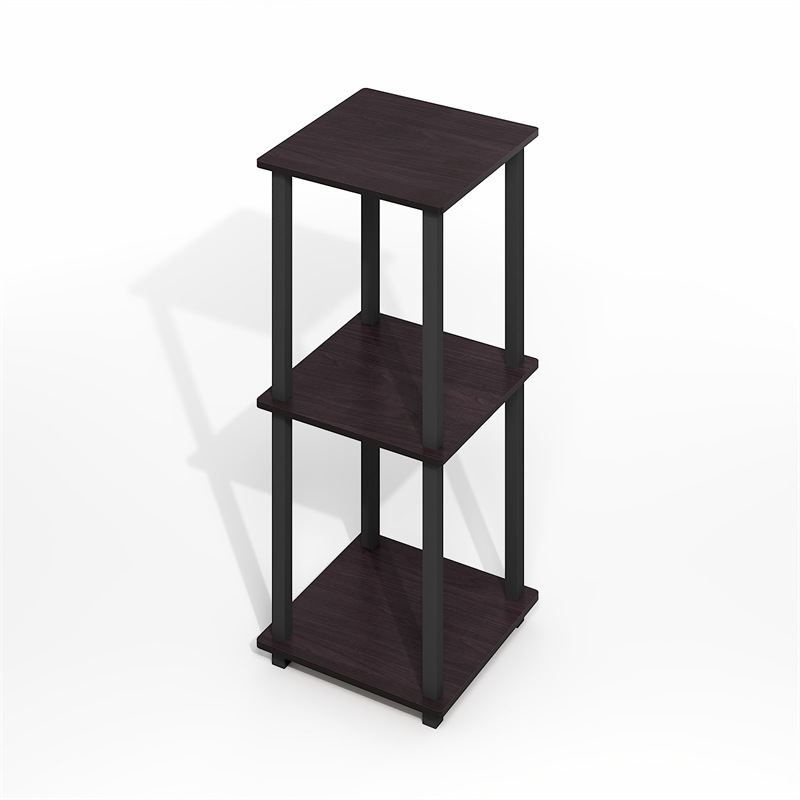 Pemberly Row Contemporary End Table in Set of Two in Dark Mocha