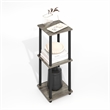 Pemberly Row Contemporary End Table in Set of Two in Gray Oak/Black