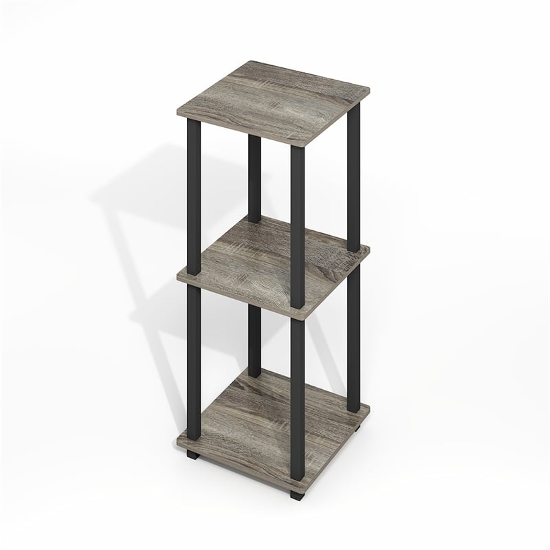 Pemberly Row Contemporary End Table in Set of Two in Gray Oak/Black