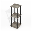 Pemberly Row Contemporary End Table in Set of Two in Gray Oak/Black