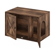 Pemberly Row Farmhouse Cat Litter Box Enclosure in Rustic Brown
