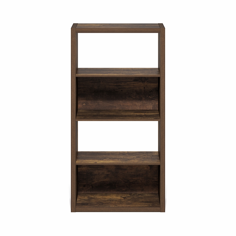 Pemberly Row 4-Tier Open Shelf Bookcase in Bookshelf in Amber Pine