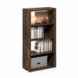 Pemberly Row 4-Tier Open Shelf Bookcase in Bookshelf in Amber Pine