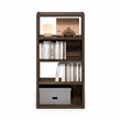 Pemberly Row 4-Tier Open Shelf Bookcase in Bookshelf in Amber Pine