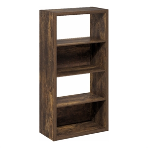 Pemberly Row 4-Tier Open Shelf Bookcase in Bookshelf in Amber Pine