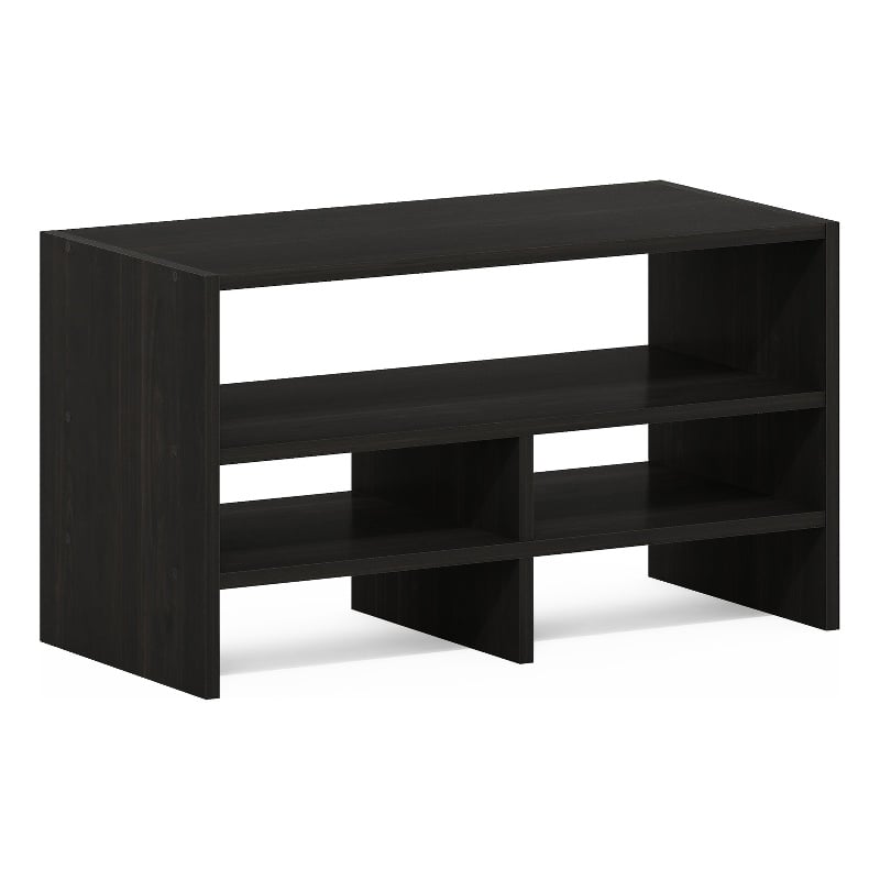 Pemberly Row Contemporary Desk Top Organizing Shelf Bookcase in Espresso
