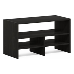 Pemberly Row Contemporary Desk Top Organizing Shelf Bookcase in Espresso