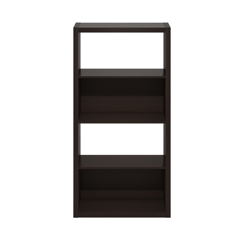 Pemberly Row 4-Tier Open Shelf Bookcase in Bookshelf in Dark Oak