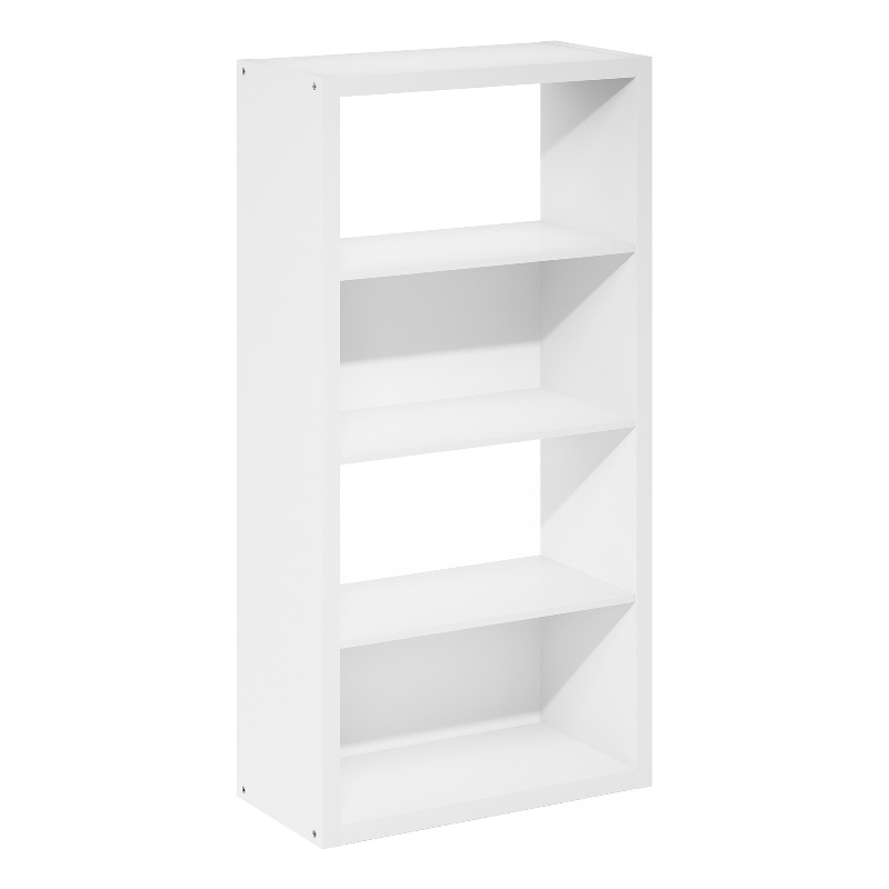 Pemberly Row 4-Tier Open Shelf Bookcase in Bookshelf in White