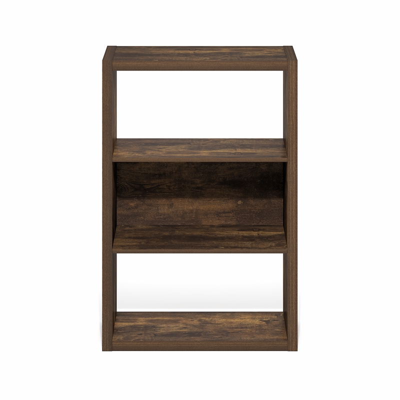 Pemberly Row 3-Tier Open Shelf Bookcase in Bookshelf in Amber Pine