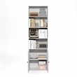 Pemberly Row Farmhouse 6-Shelf Display Bookcase with Doors in White