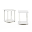 Pemberly Row Contemporary End Table in Set of Two in White Finish