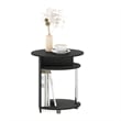 Pemberly Row Oval End Table in Americano in Stainless Steel Tubes