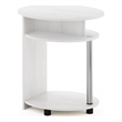 Pemberly Row Oval End Table in White Oak in Stainless Steel Tubes