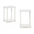 Pemberly Row Contemporary End Table in Small in Set of 2 in White