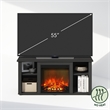Pemberly Row No Heat Decorative Electric Fireplace TV Stand in Americano