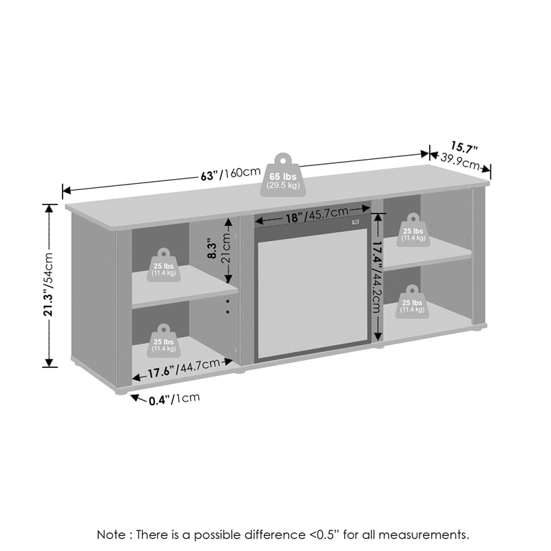 Pemberly Row No Heat Decorative Electric Fireplace TV Stand in Americano