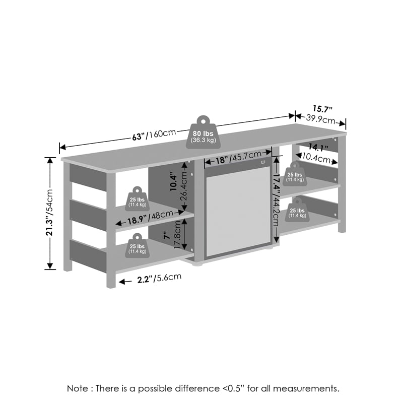 Pemberly Row No Heat Decorative Electric Fireplace TV Stand in Americano