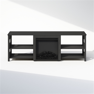 Pemberly Row No Heat Decorative Electric Fireplace TV Stand in Americano
