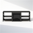 Pemberly Row No Heat Decorative Electric Fireplace TV Stand in Americano