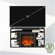 Pemberly Row No Heat Decorative Electric Fireplace Corner TV Stand Americano