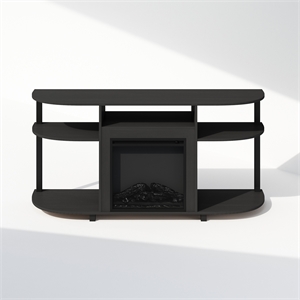 Pemberly Row No Heat Decorative Electric Fireplace TV Stand in Americano