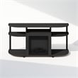 Pemberly Row No Heat Decorative Electric Fireplace TV Stand in Americano