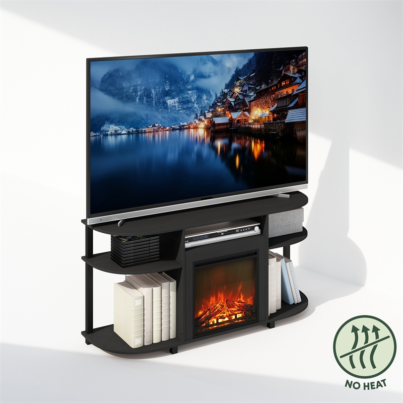 Pemberly Row No Heat Decorative Electric Fireplace TV Stand in Americano