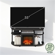 Pemberly Row No Heat Decorative Electric Fireplace TV Stand in Americano