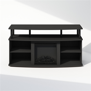 Pemberly Row No Heat Decorative Electric Fireplace TV Stand in Americano/Black