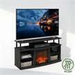 Pemberly Row No Heat Decorative Electric Fireplace TV Stand in Americano/Black