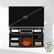 Pemberly Row No Heat Decorative Electric Fireplace TV Stand in Americano/Black