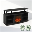 Pemberly Row No Heat Decorative Electric Fireplace TV Stand in Americano/Black
