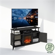 Pemberly Row No Heat Decorative Electric Fireplace TV Stand in Americano/Black