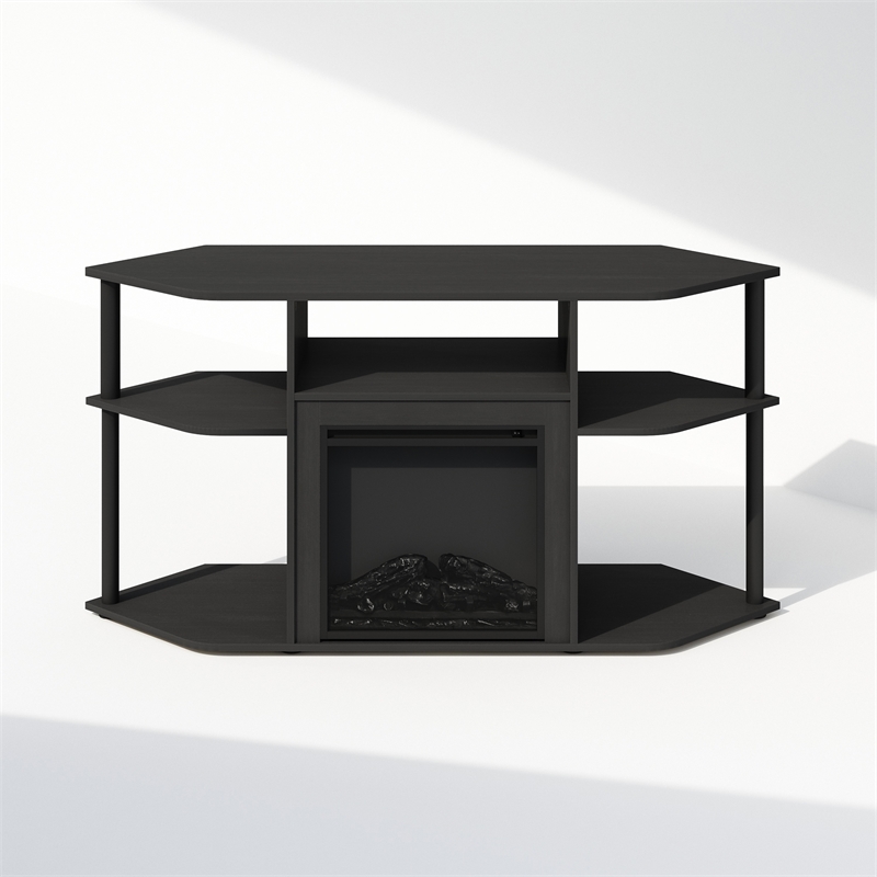 Pemberly Row Open Storage No Heat Decorative Electric Americano/Black