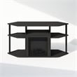 Pemberly Row Open Storage No Heat Decorative Electric Americano/Black