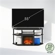 Pemberly Row Open Storage No Heat Decorative Electric Americano/Black