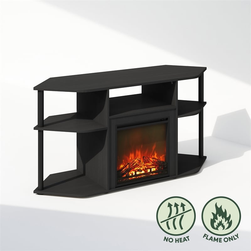 Pemberly Row Open Storage No Heat Decorative Electric Americano/Black
