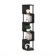Pemberly Row 5-Tier Zigzag Corner Shelf Bookcase in Bookshelf in Espresso/Black